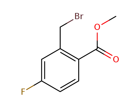 Molecular Structure of 157652-28-3 (METHYL 2-BROMOMETHYL-4-FLUORO-BENZOATE)