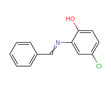 Molecular Structure of 29644-82-4 (4-chloro-2-{[(E)-phenylmethylidene]amino}phenol)