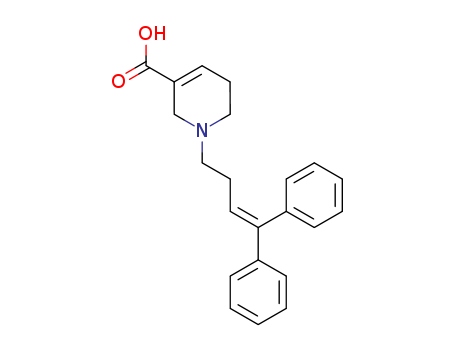 85375-88-8,3-Pyridinecarboxylic acid, 1-(4,4-diphenyl-3-butenyl)-1,2,5,6-tetrahyd ro-,N-(4,4-diphenyl-3-butenyl)-1,2,5,6-tetrahydro-3-pyridinecarboxylic acid;SKF 100330A;1-(4,4-diphenylbut-3-en-1-yl)-1,2,5,6-tetrahydropyridine-3-carboxylic acid;1-(4,4-Diphenyl-but-3-enyl)-1,2,5,6-tetrahydro-pyridine-3-carboxylic acid;