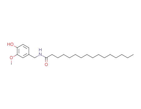 Molecular Structure of 69693-13-6 (Hexadecanamide, N-[(4-hydroxy-3-methoxyphenyl)methyl]-)