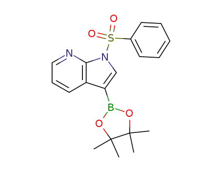 Molecular Structure of 886547-94-0 (1-(Benzenesulfonyl)-1H-pyrrolo[2,3-b]pyridine-3-boronic acid pinacol ester)