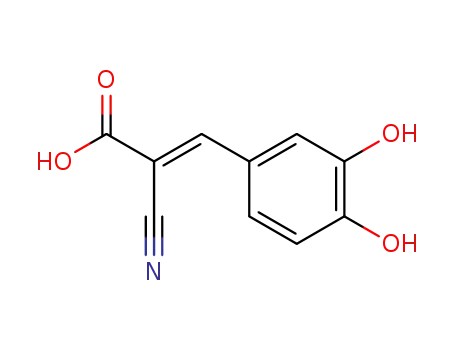 Molecular Structure of 122520-79-0 (2-Propenoic acid, 2-cyano-3-(3,4-dihydroxyphenyl)-, (2E)- (9CI))
