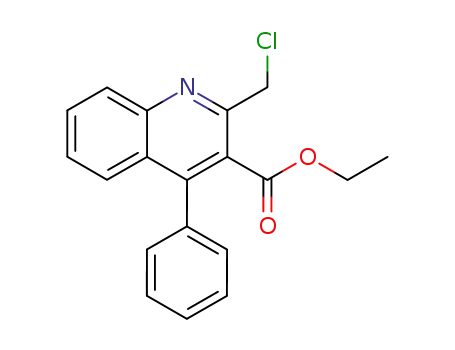 Molecular Structure of 126334-84-7 (ETHYL 2-(CHLOROMETHYL)-4-PHENYLQUINOLINE-3-CARBOXYLATE HYDROCHLORIDE)