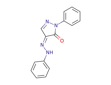 Molecular Structure of 16335-50-5 (1-Phenyl-4-(2-phenylhydrazono)-1H-pyrazole-5-one)