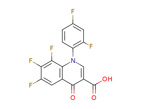 Molecular Structure of 105859-15-2 (3-Quinolinecarboxylic acid,
1-(2,4-difluorophenyl)-6,7,8-trifluoro-1,4-dihydro-4-oxo-)