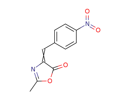 Molecular Structure of 78312-00-2 (5(4H)-Oxazolone, 2-methyl-4-[(4-nitrophenyl)methylene]-)