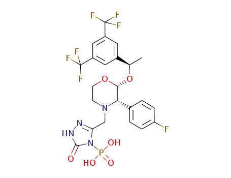 Phosphonic acid,
[3-[[(2R,3S)-2-[(1R)-1-[3,5-bis(trifluoromethyl)phenyl]ethoxy]-3-(4-fluoro
phenyl)-4-morpholinyl]methyl]-1,5-dihydro-5-oxo-4H-1,2,4-triazol-4-yl]-