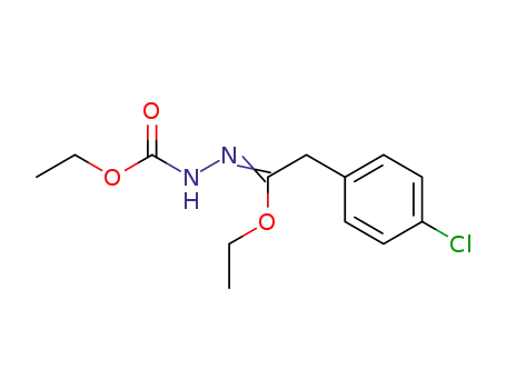 Molecular Structure of 141525-15-7 (Hydrazinecarboxylic acid, [2-(4-chlorophenyl)-1-ethoxyethylidene]-, ethyl
ester)