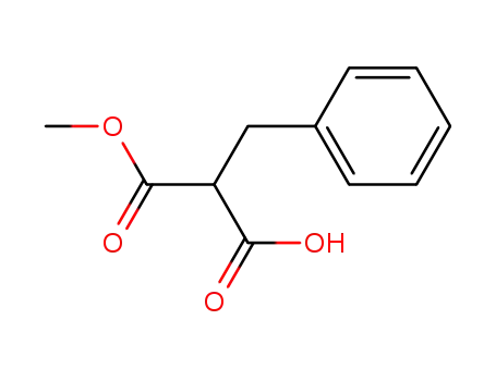Molecular Structure of 54561-75-0 (Propanedioic acid, (phenylmethyl)-, monomethyl ester)