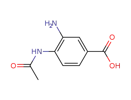 Molecular Structure of 53484-10-9 (Benzoic acid,4-(acetylamino)-3-amino- )