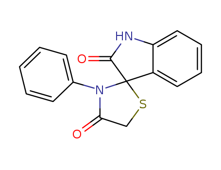 Molecular Structure of 79962-56-4 (Spiro[3H-indole-3,2'-thiazolidine]-2,4'(1H)-dione, 3'-phenyl-)