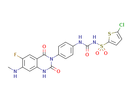5-Chloro-N-[[[4-[6-fluoro-1,4-dihydro-7-(methylamino)-2,4-dioxo-3(2H)-quinazolinyl]phenyl]amino]carbonyl]-2-thiophenesulfonamide(936500-94-6)