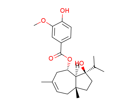 54526-95-3,Teferin,4-Hydroxy-3-methoxy-benzoic acid (3R,3aS,4S,8aR)-3-hydroxy-3-isopropyl-6,8a-dimethyl-1,2,3,3a,4,5,8,8a-octahydro-azulen-4-yl ester;jaeschkeanadiol vanillate;teferidin;teferin;