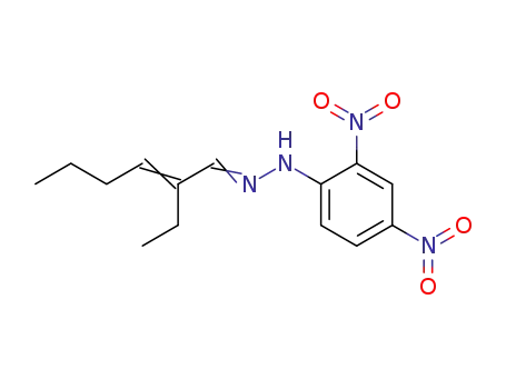 Molecular Structure of 10324-64-8 (1-(2,4-dinitrophenyl)-2-(2-ethylhex-2-en-1-ylidene)hydrazine)