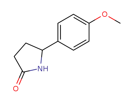 Molecular Structure of 128100-35-6 (2-Pyrrolidinone, 5-(4-methoxyphenyl)-)
