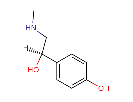 Molecular Structure of 614-35-7 (BENZYL ALCOHOL, p-HYDROXY-alpha-((METHYLAMINO)METHYL)-, (-)-)