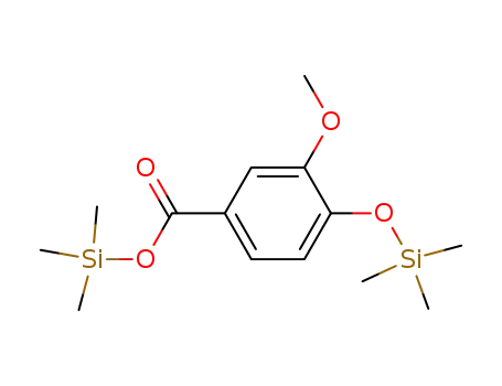 Molecular Structure of 2078-15-1 (Benzoic acid, 3-methoxy-4-[(trimethylsilyl)oxy]-, trimethylsilyl ester)