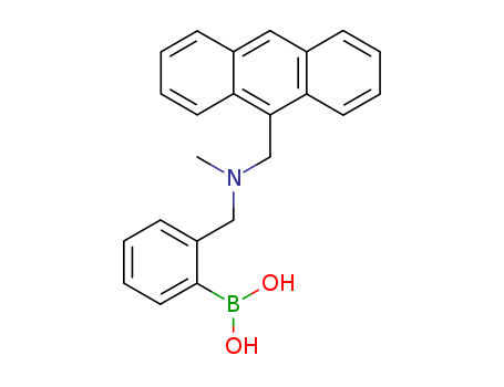 Molecular Structure of 156742-45-9 (Boronic acid, [2-[[(9-anthracenylmethyl)methylamino]methyl]phenyl]-)