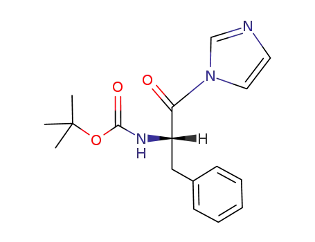Molecular Structure of 34101-07-0 (Carbamic acid, [2-(1H-imidazol-1-yl)-2-oxo-1-(phenylmethyl)ethyl]-,
1,1-dimethylethyl ester, (S)-)