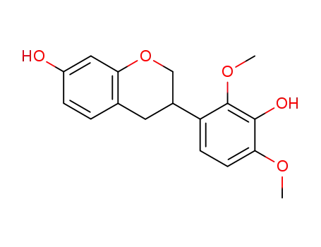 Molecular Structure of 20878-97-1 ([S,(-)]-3,4-Dihydro-3-(3-hydroxy-2,4-dimethoxyphenyl)-2H-1-benzopyran-7-ol)