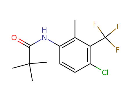 Molecular Structure of 112641-23-3 (Propanamide,
N-[4-chloro-2-methyl-3-(trifluoromethyl)phenyl]-2,2-dimethyl-)