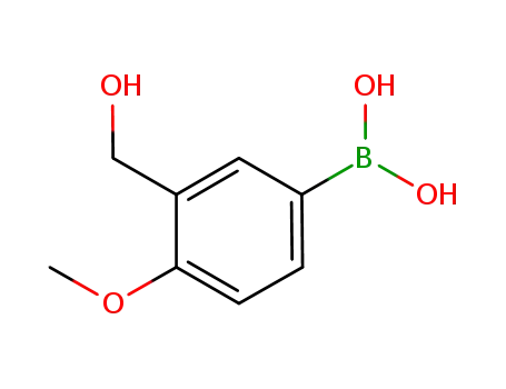 Molecular Structure of 908142-03-0 ((3-(hydroxyMethyl)-4-Methoxyphenyl)boronic acid)