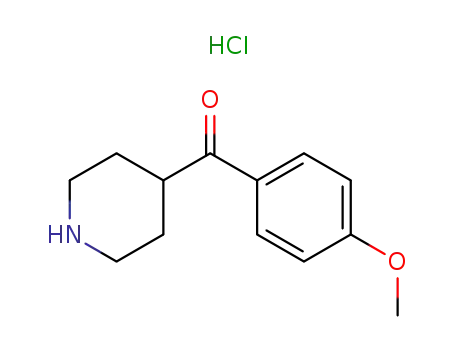 Molecular Structure of 25519-82-8 (Methanone,(4-methoxyphenyl)-4-piperidinyl-, hydrochloride (1:1))