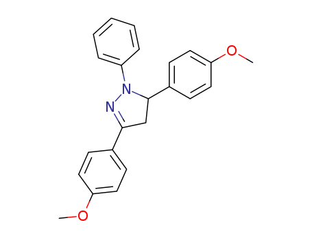 Molecular Structure of 10180-07-1 (1H-Pyrazole, 4,5-dihydro-3,5-bis(4-methoxyphenyl)-1-phenyl-)
