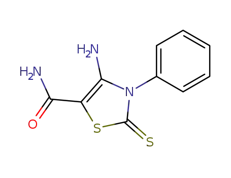 Molecular Structure of 7157-92-8 (5-Thiazolecarboxamide, 4-amino-2,3-dihydro-3-phenyl-2-thioxo-)