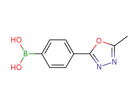 Molecular Structure of 913835-70-8 (4-(5-METHYL-1,3,4-OXADIAZOL-2-YL)BENZENEBORONIC ACID 98)
