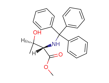 Molecular Structure of 74481-55-3 (methyl (2S,3R)-3-hydroxy-2-triphenylmethylaminobutanoate)