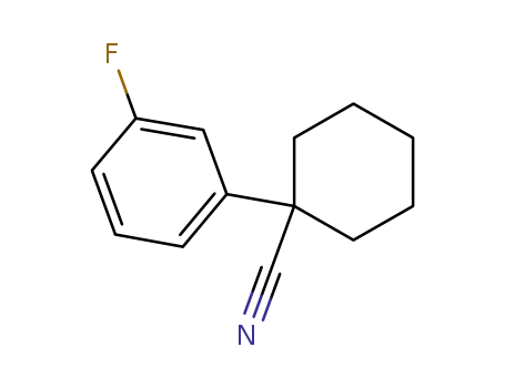 Molecular Structure of 214262-91-6 (1-(3-FLUOROPHENYL)CYCLOHEXANECARBONITRILE, 98)