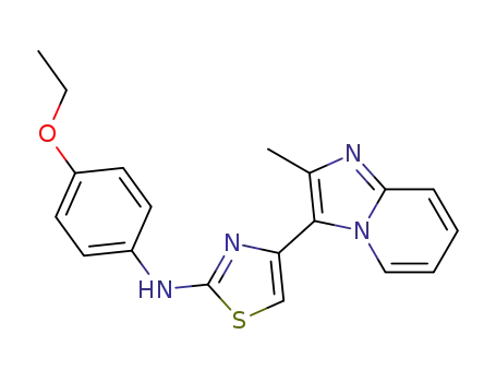Molecular Structure of 315703-52-7 (N-(4-Ethoxyphenyl)-4-(2-methylimidazo[1,2-a]pyridin-3-yl)thiazol-2-amine)