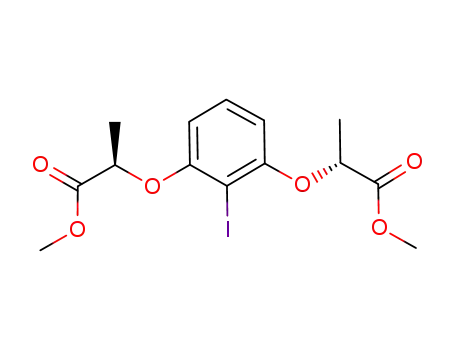 Molecular Structure of 1255651-99-0 ((2R,2'R)-dimethyl 2,2'-((2-iodo-1,3-phenylene)bis(oxy))dipropanoate)