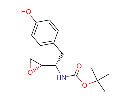 Molecular Structure of 162536-85-8 ((2S,3S)-N-tert-butoxycarbonyl-3-amino-1,2-epoxy-4-(4-hydroxyphenyl)butane)