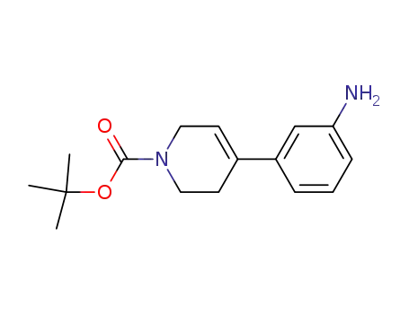 Molecular Structure of 387827-18-1 (1(2H)-Pyridinecarboxylic acid, 4-(3-aminophenyl)-3,6-dihydro-,
1,1-dimethylethyl ester)