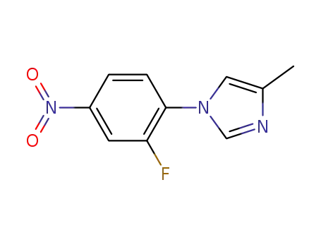 Molecular Structure of 252337-29-4 (1-(2-fluoro-4-nitrophenyl)-4-methyl-1H-imidazole)