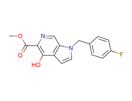 Molecular Structure of 868551-51-3 (1H-Pyrrolo[2,3-c]pyridine-5-carboxylic acid, 1-[(4-fluorophenyl)methyl]-4-hydroxy-, methyl ester)