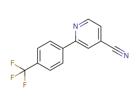 Molecular Structure of 1257437-26-5 (2-[4-(trifluoromethyl)phenyl]pyridine-4-carbonitrile)