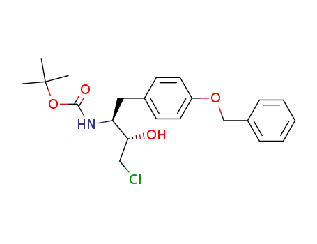 Molecular Structure of 174801-33-3 (tert-butyl (2S,3S)-1-(4-(benzyloxy)phenyl)-4-chloro-3-hydroxybutan-2-ylcarbamate)