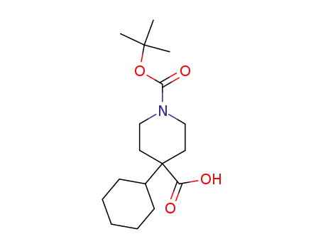 Molecular Structure of 273378-16-8 (BOC-4-CYCLOHEXYL-PIPERIDINE-4-CARBOXYLIC ACID)