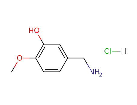 Molecular Structure of 42365-68-4 (3-HYDROXY-4-METHOXYBENZYLAMINE HYDROCHLORIDE)
