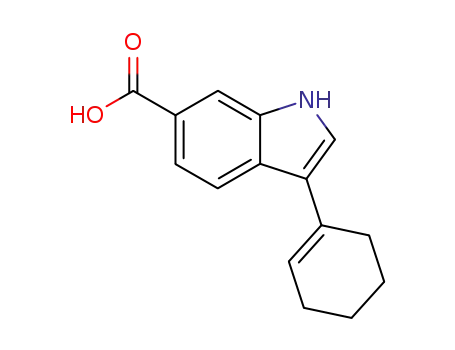 Molecular Structure of 494799-16-5 (3-cyclohex-1-en-1-yl-1H-indole-6-carboxylic acid)