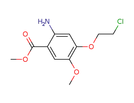 Molecular Structure of 214470-60-7 (Methyl 2-amino-4-(2-chloroethoxy)-5-methoxybenzoate)