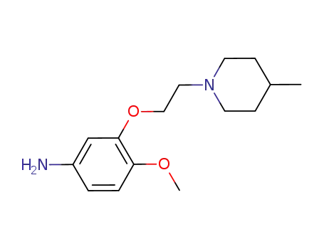 Molecular Structure of 619254-45-4 (Benzenamine, 4-methoxy-3-[2-(4-methyl-1-piperidinyl)ethoxy]-)