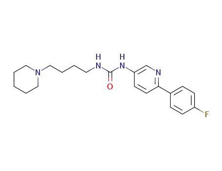Molecular Structure of 1204607-09-9 (Urea, N-[6-(4-fluorophenyl)-3-pyridinyl]-N'-[4-(1-piperidinyl)butyl]-)