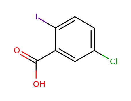 Molecular Structure of 13421-00-6 (5-Chloro-2-iodobenzoic acid)