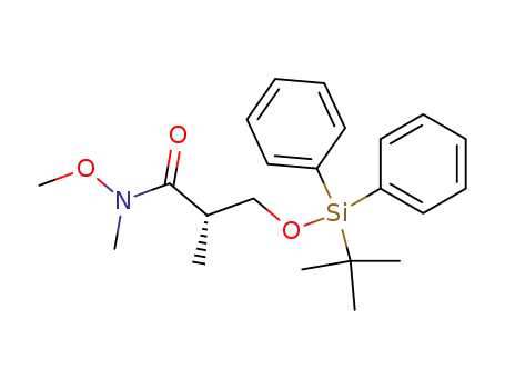 Molecular Structure of 185996-35-4 ((S)-3-(tert-butyldiphenylsilyloxy)-N-methoxy-N,2-dimethylpropanamide)