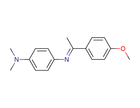 Molecular Structure of 130597-95-4 ((E)-4-((1-(4-methoxyphenyl)ethylidene)amino)-N,N-dimethylaniline)