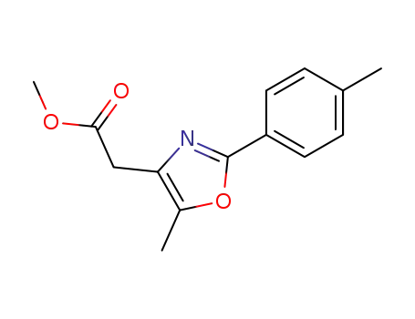 Molecular Structure of 157169-68-1 (METHYL [5-METHYL-2-(4-METHYLPHENYL)-1,3-OXAZOL-4-YL]ACETATE)